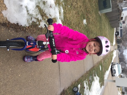 Greta on her bike